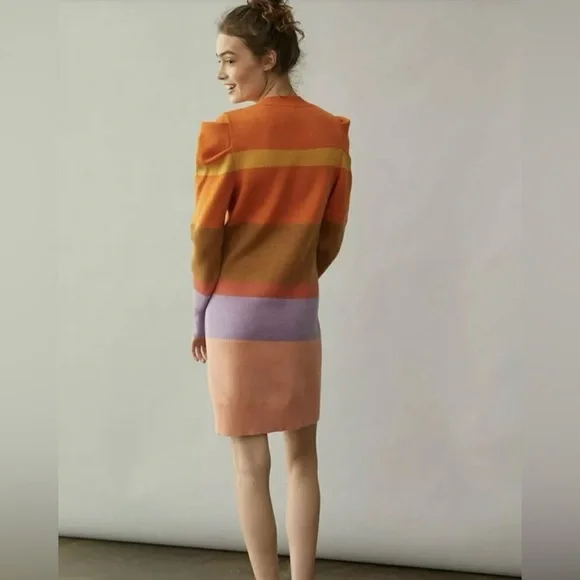 Anthropologie Farm Rio Sunset Striped Long Sleeve Dress - Picture 2 of 7